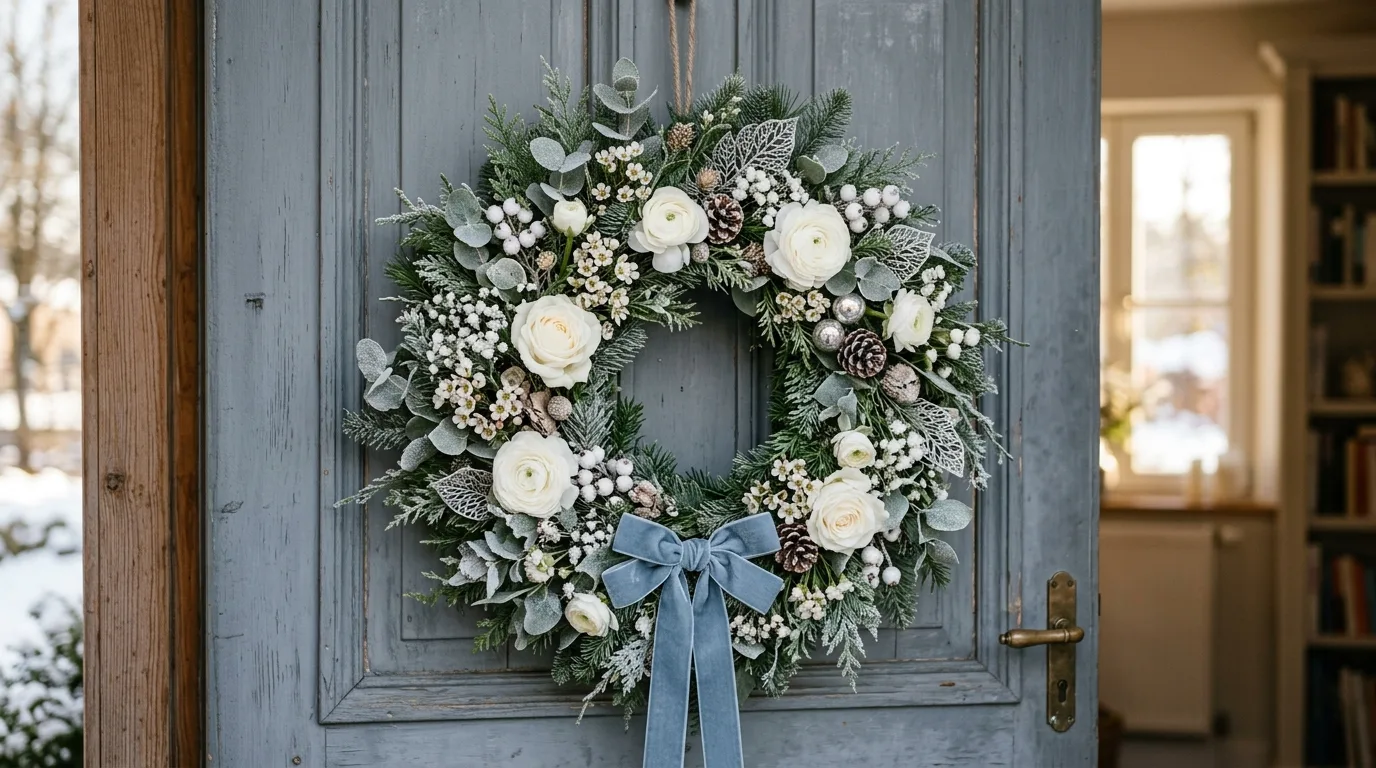 Elegant Wreath With White Flowers